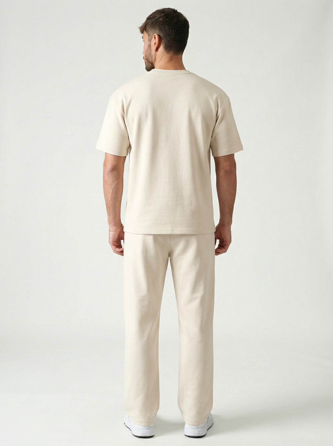 Ensemble Homme Premium T-Shirt et Pantalon H Patch Chenille - Beige