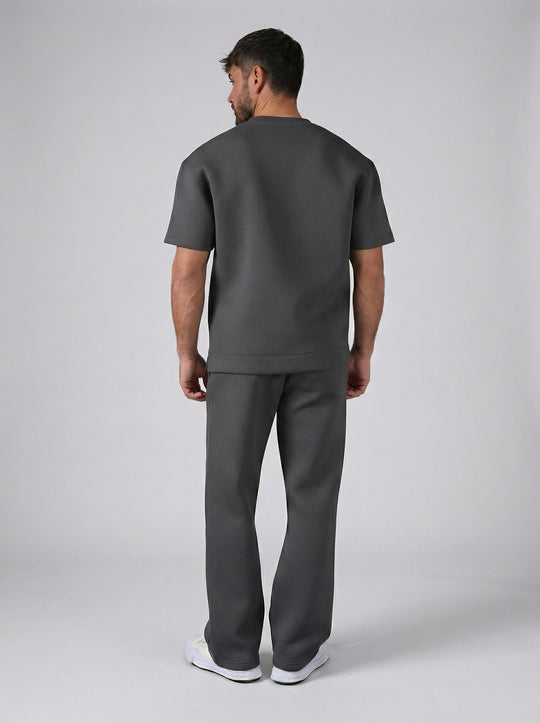 Ensemble Homme Premium T-Shirt et Pantalon Coupe Structurée - Anthracite