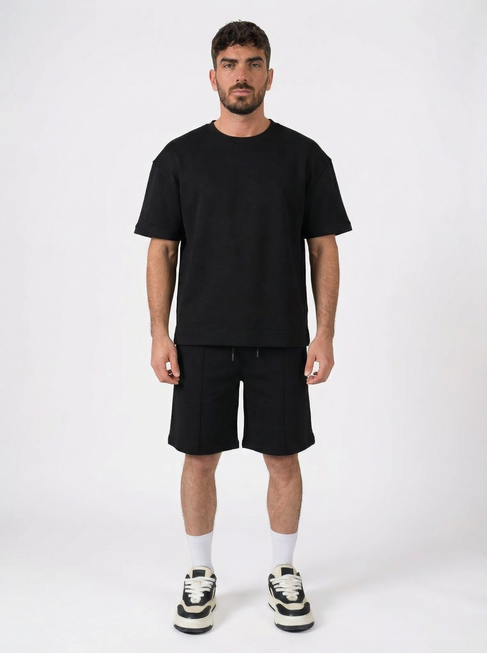 Ensemble Homme T-Shirt et Short Premium - Noir
