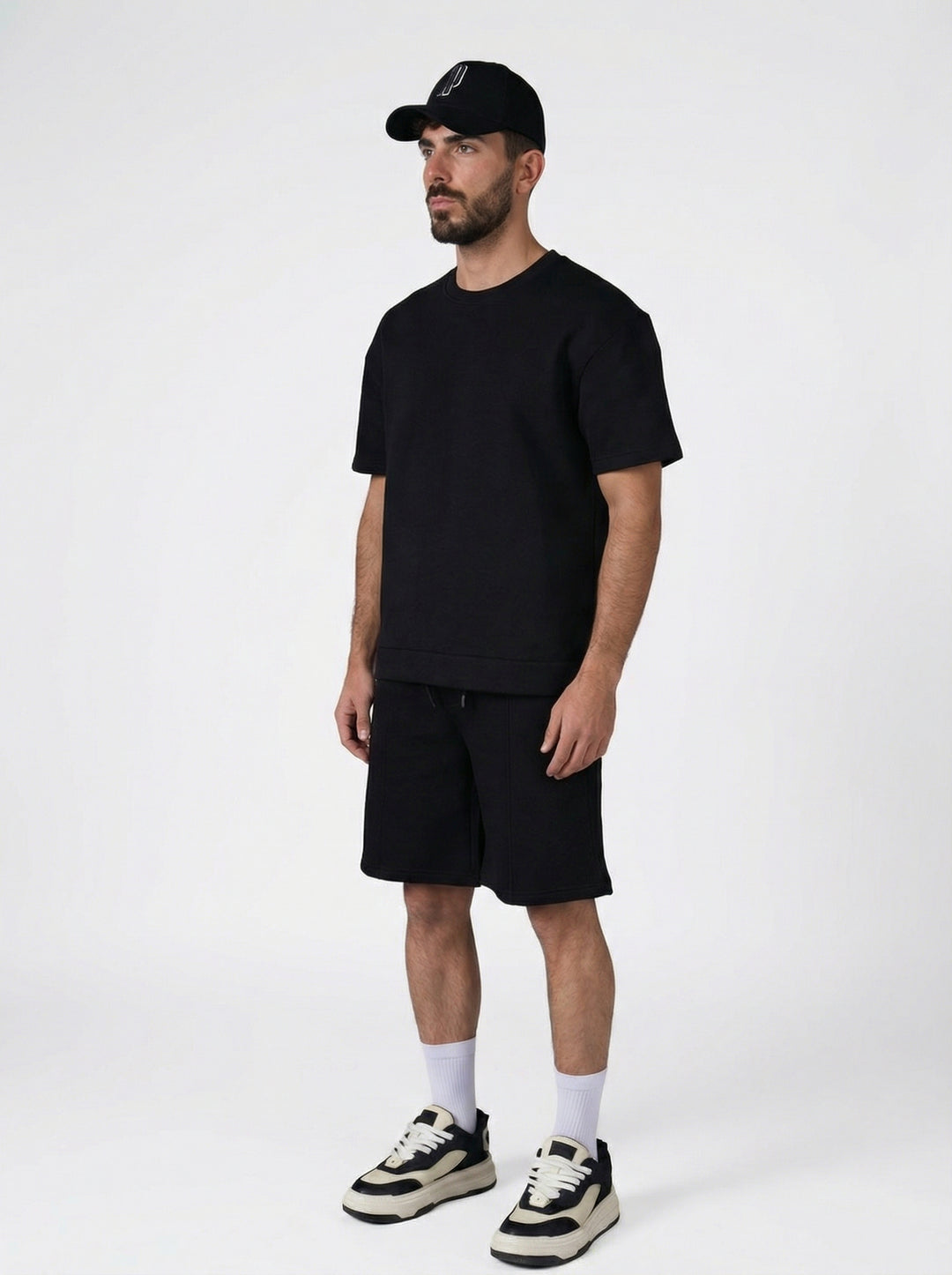 Ensemble Homme T-Shirt et Short Premium - Noir