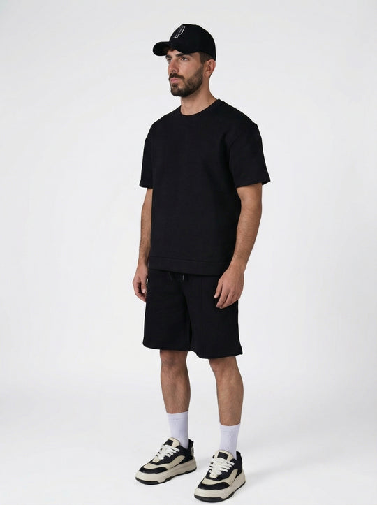 Ensemble Homme T-Shirt et Short Premium - Noir