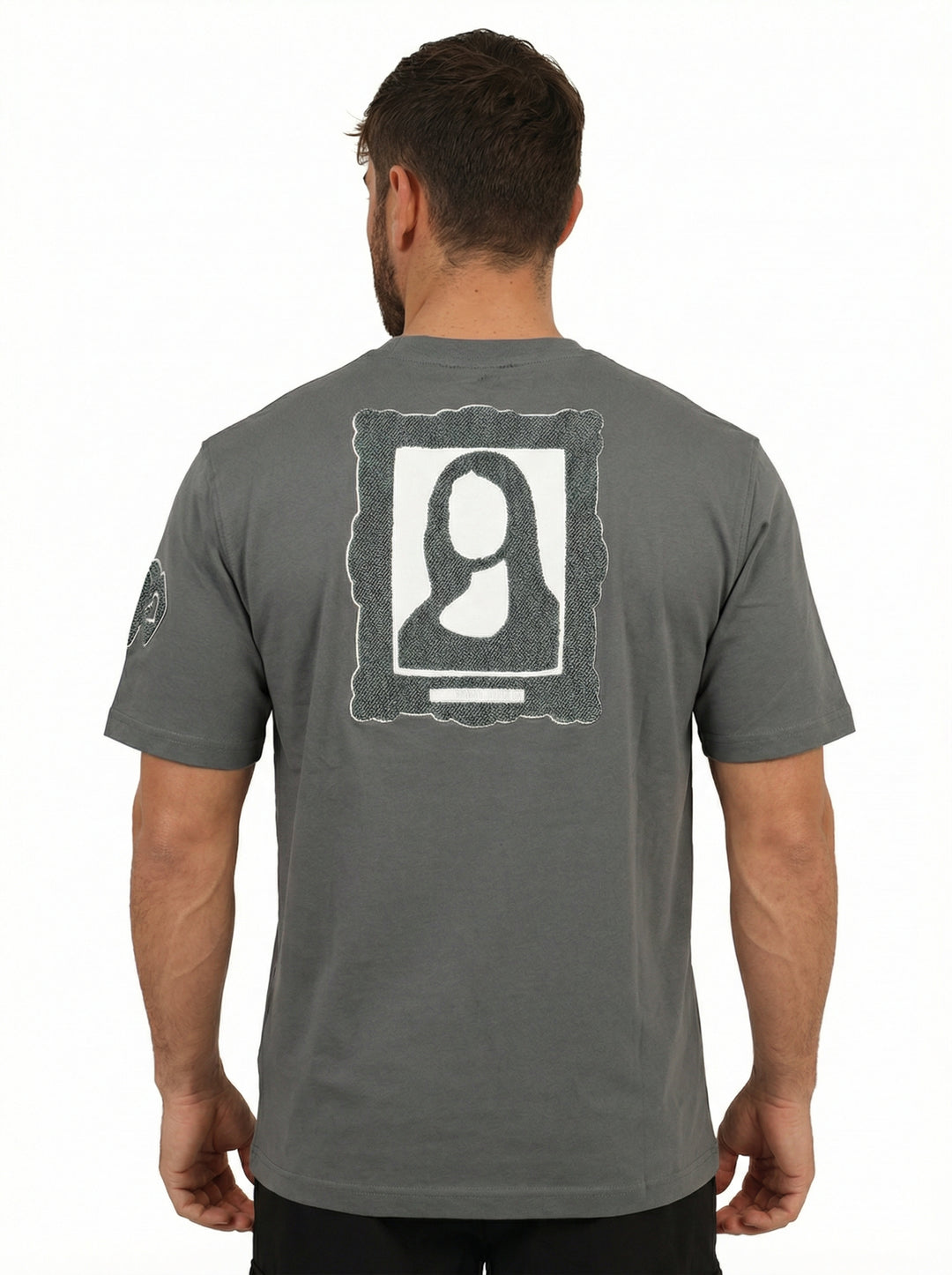 T-Shirt Homme Streetwear Patch Brodé Dos - Anthracite
