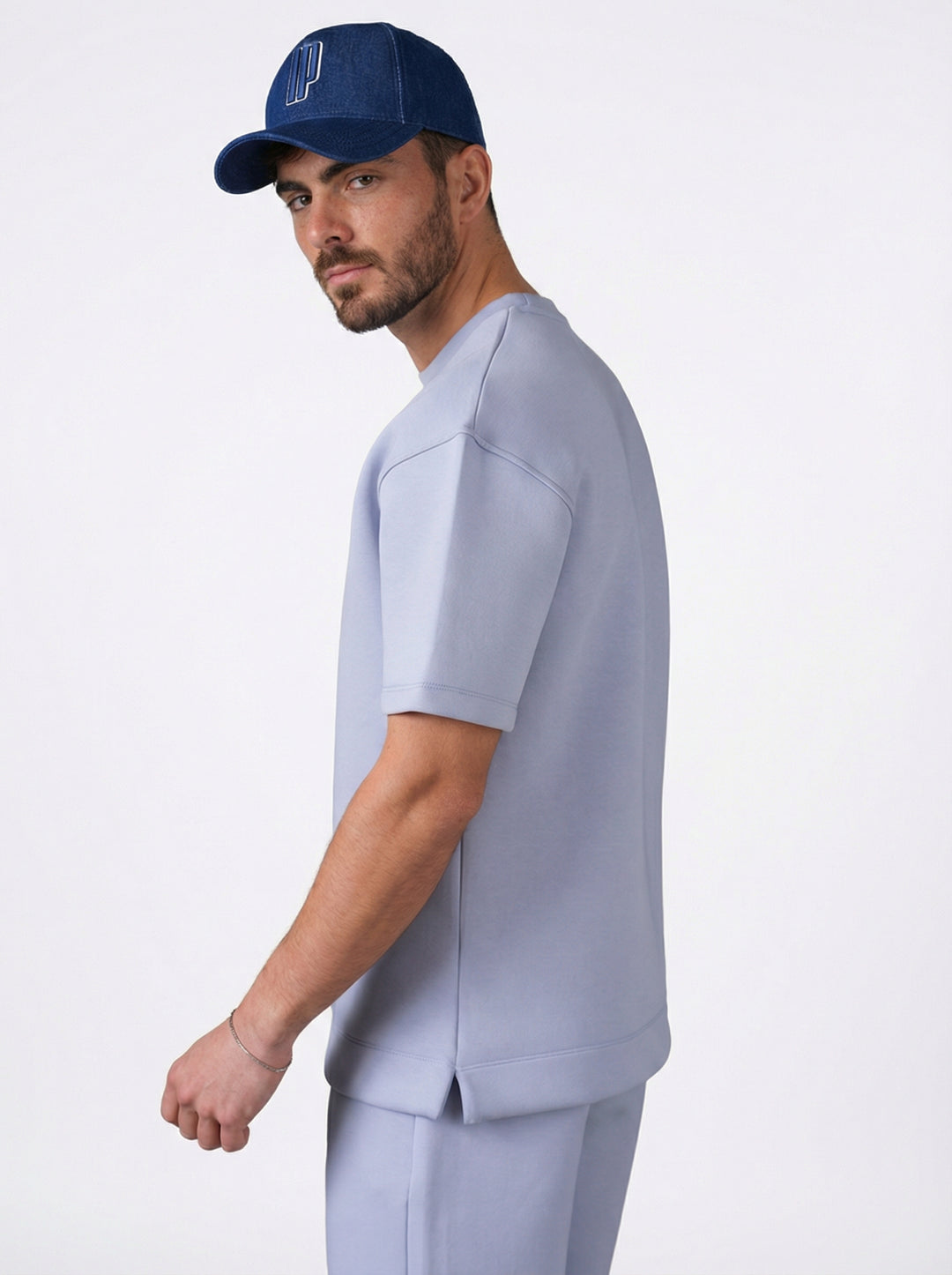 Ensemble Homme Premium T-Shirt et Pantalon Coupe Structurée - Bleu Ciel