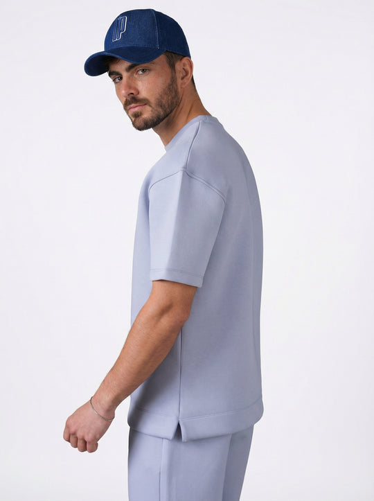 Ensemble Homme Premium T-Shirt et Pantalon Coupe Structurée - Bleu Ciel