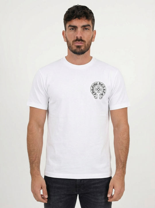 T-Shirt Homme Streetwear Logo Oversize Dos - Blanc