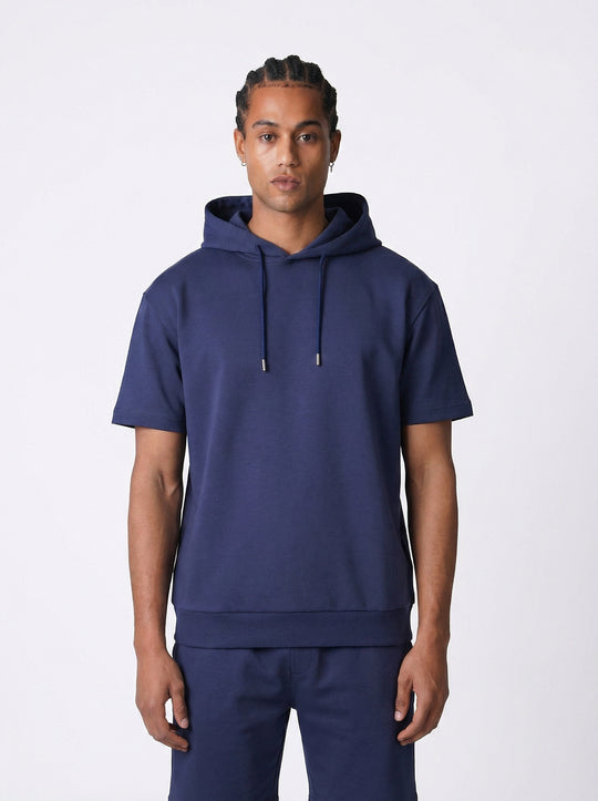 Ensemble Homme Hoodie Manches Courtes et Pantalon - Bleu Marine