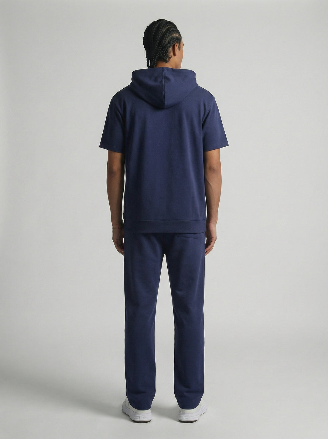 Ensemble Homme Hoodie Manches Courtes et Pantalon - Bleu Marine