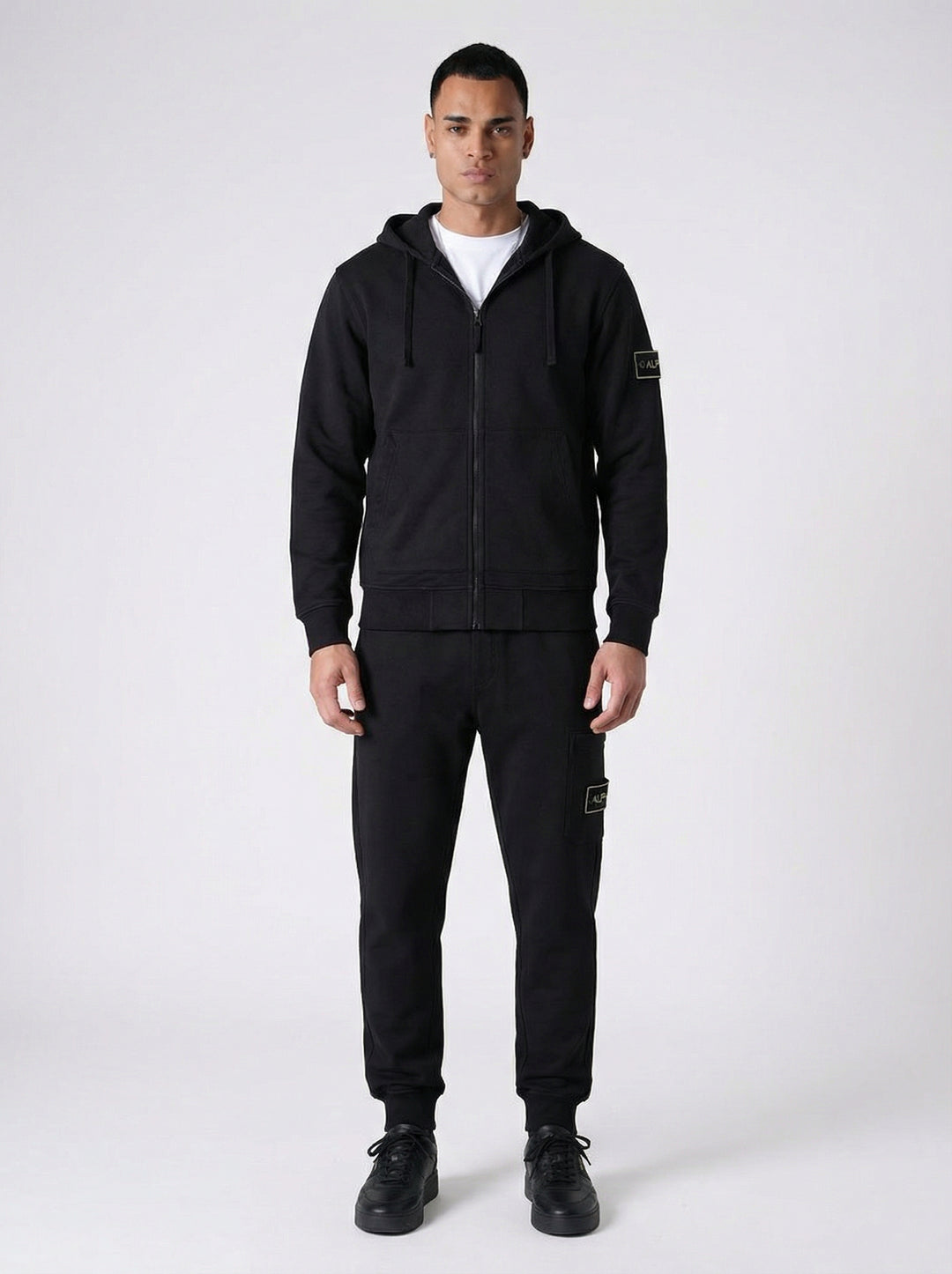 Ensemble Survêtement Homme ALPHA Hoodie Zippé et Jogging Streetwear - Noir