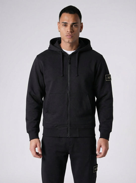 Ensemble Survêtement Homme ALPHA Hoodie Zippé et Jogging Streetwear - Noir