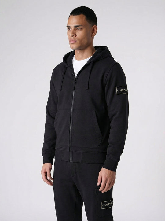 Ensemble Survêtement Homme ALPHA Hoodie Zippé et Jogging Streetwear - Noir