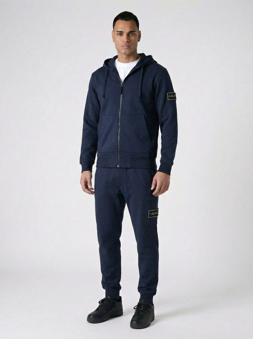 Ensemble Survêtement Homme ALPHA Hoodie Zippé et Jogging Streetwear - Bleu Marine