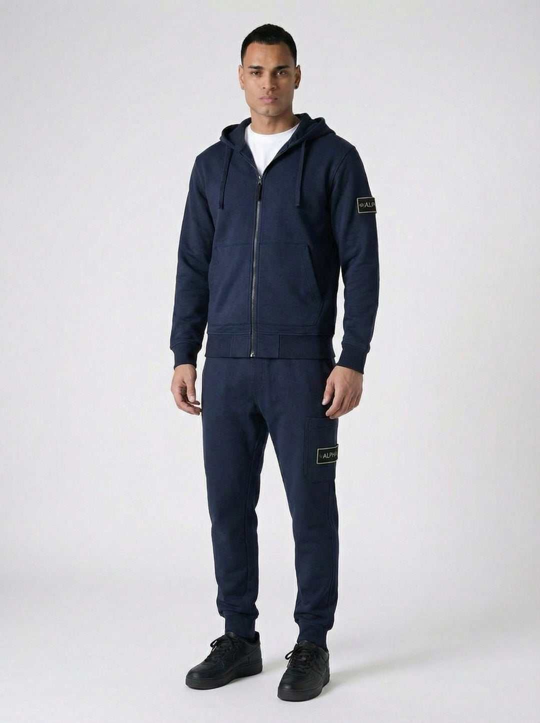 Ensemble Survêtement Homme ALPHA Hoodie Zippé et Jogging Streetwear - Bleu Marine