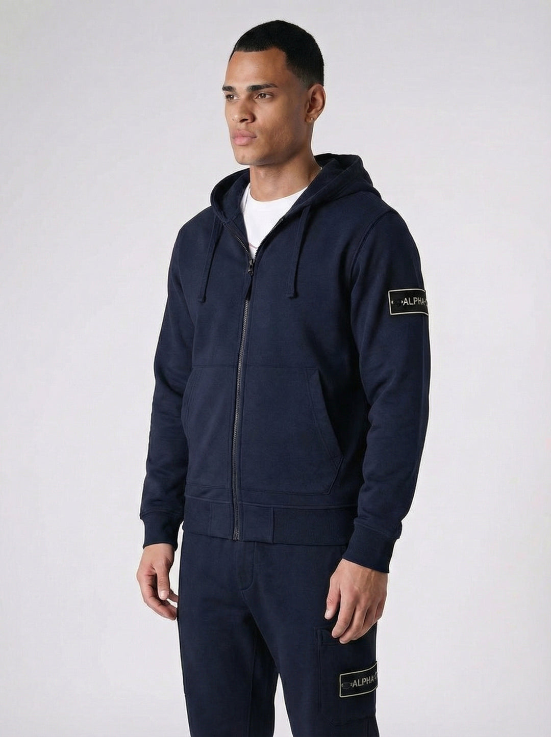 Ensemble Survêtement Homme ALPHA Hoodie Zippé et Jogging Streetwear - Bleu Marine