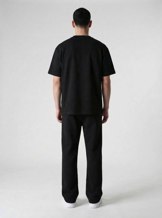 Ensemble T-shirt Jogging Patch Cœur - Noir