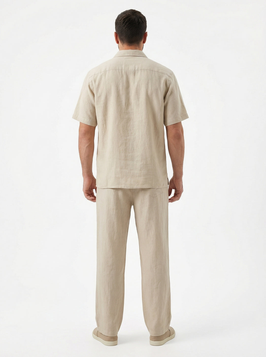 Ensemble Homme Été en Coton Chemise & Pantalon - Beige