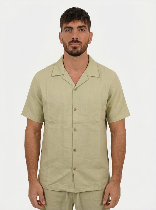 Ensemble Homme Été en Coton Chemise & Pantalon - Vert