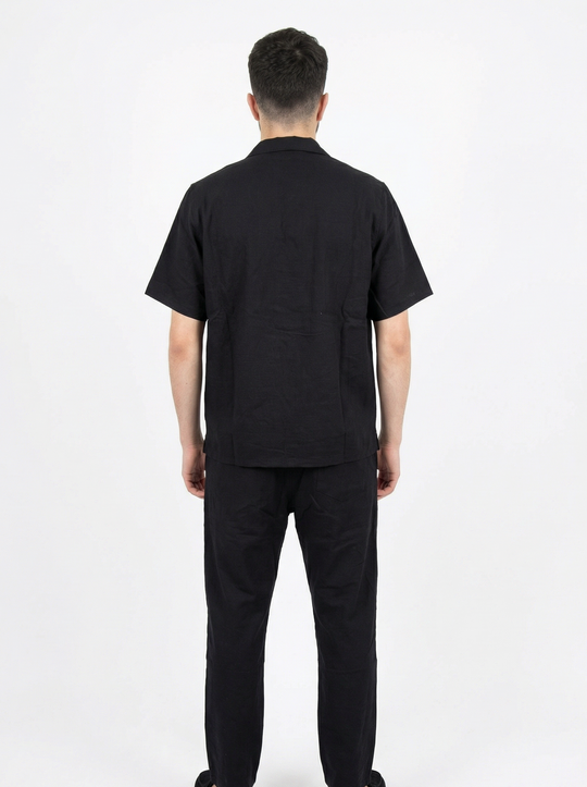 Ensemble Homme Été en Coton Chemise & Pantalon - NOIR