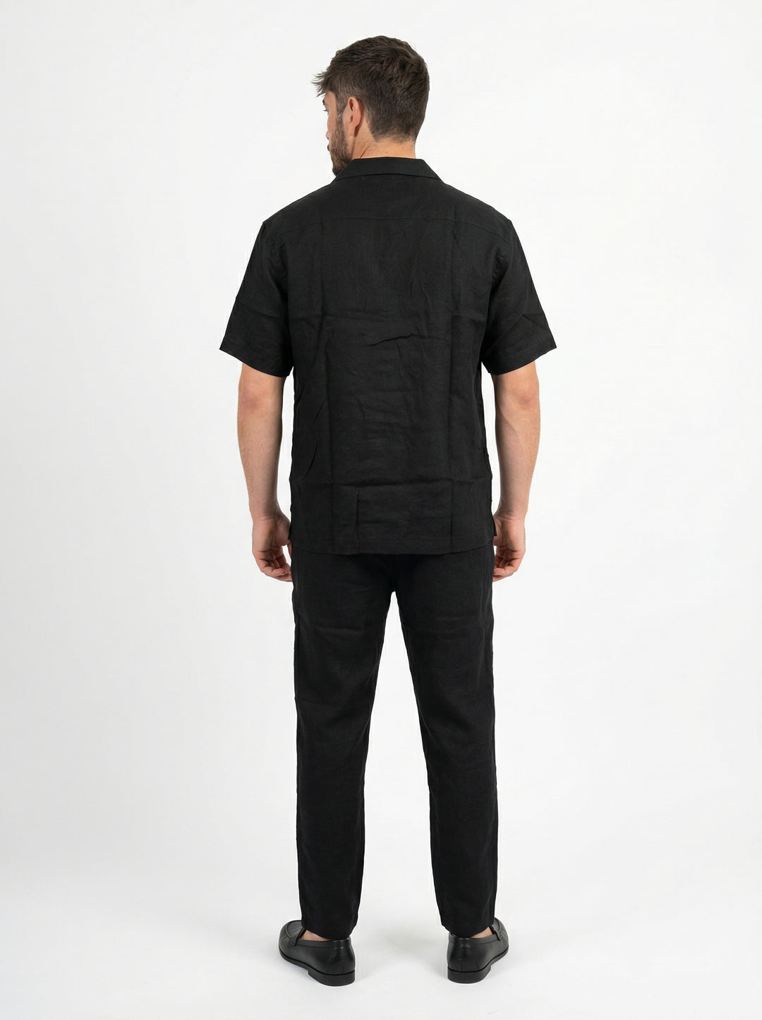 Ensemble Homme en Lin Chemise & Pantalon Été Chic - noir