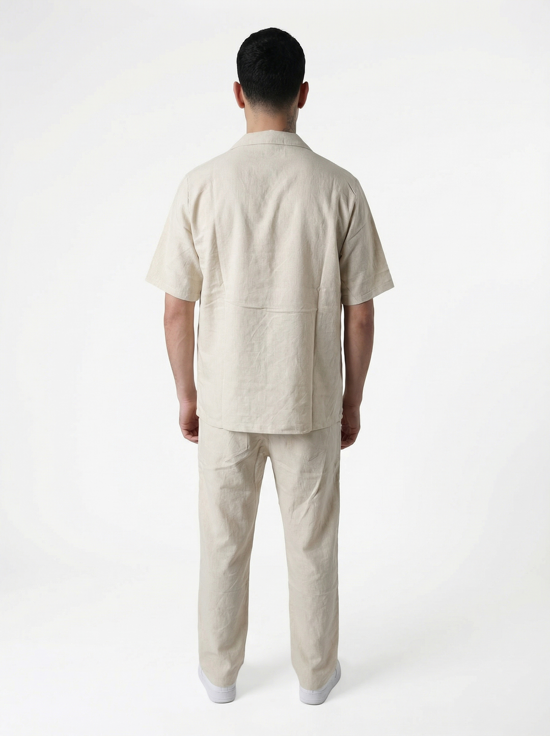 Ensemble Homme en Coton Chemise & Pantalon Été Léger Confort - beige