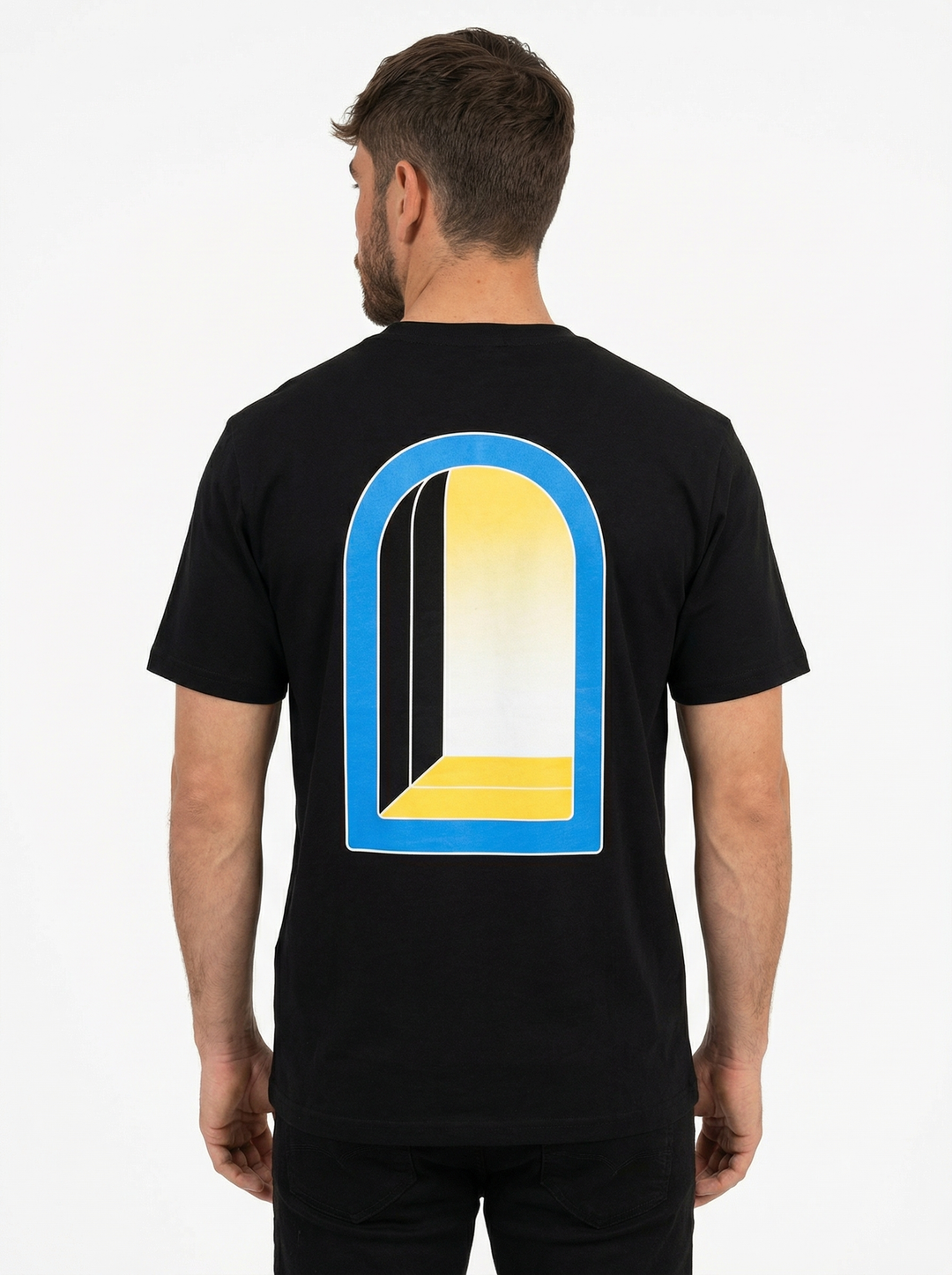 T-shirt Homme Graphique Artistique Minimaliste Streetwear - Noir