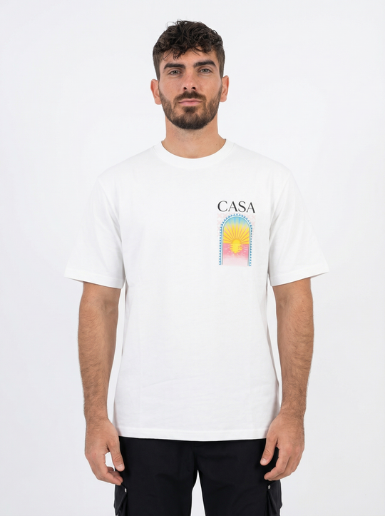 T-shirt Homme CASA Sunset - Blanc