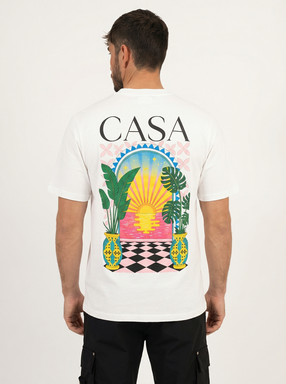 T-shirt Homme CASA Sunset - Blanc