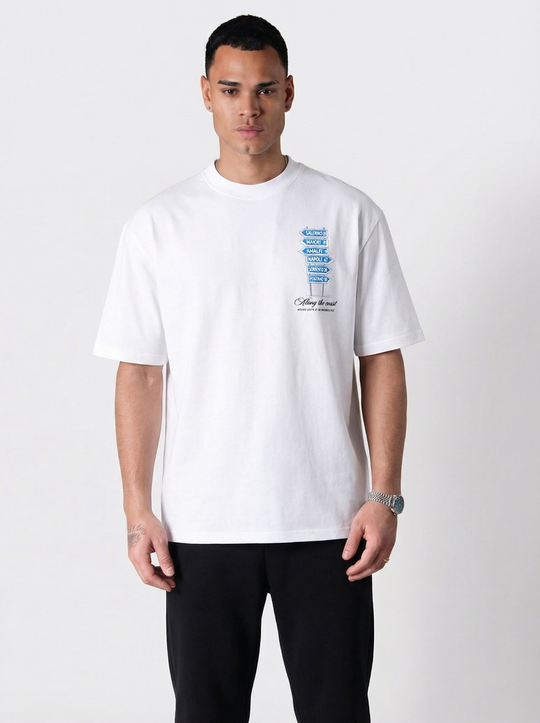 T-shirt Homme Along the Coast - Blanc