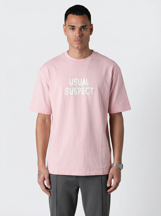 T-shirt Homme Usual Suspect - Rose