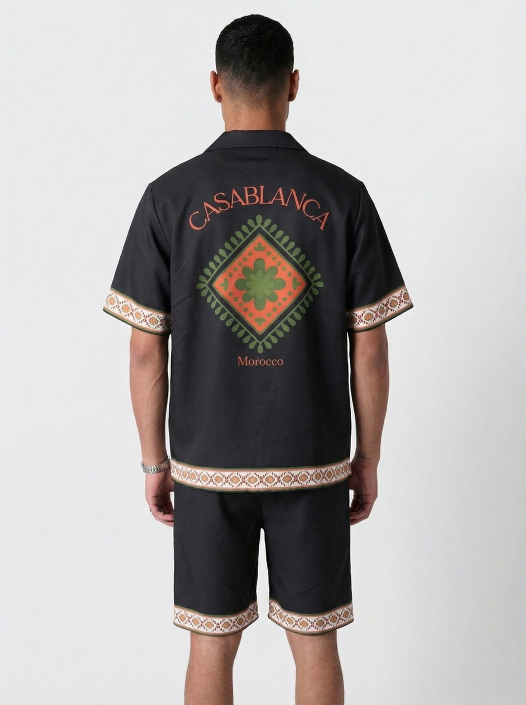 Ensemble Homme Casablanca Motif Marocain - noir