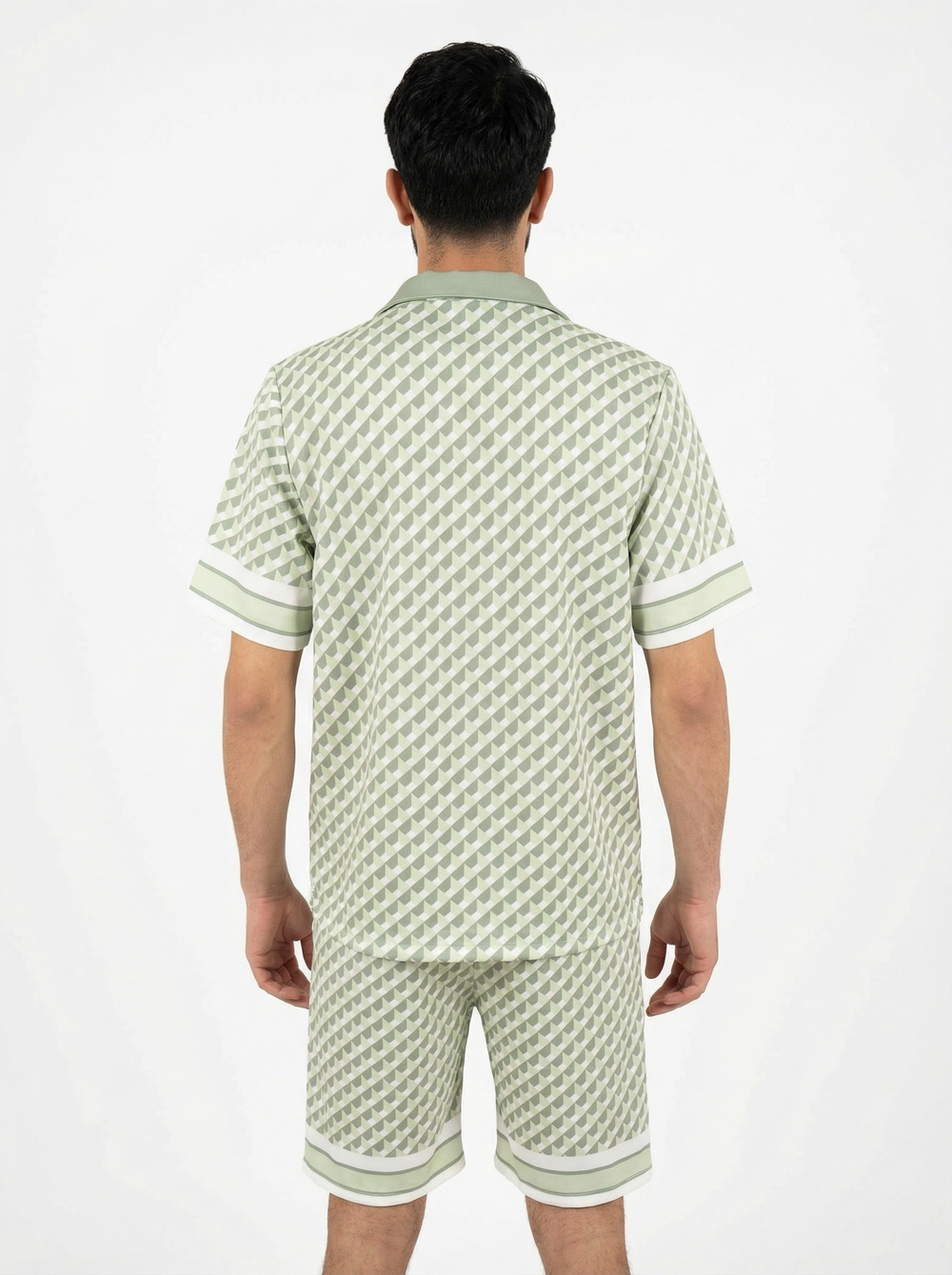 Ensemble Homme Motif Géométrique Premium - Vert