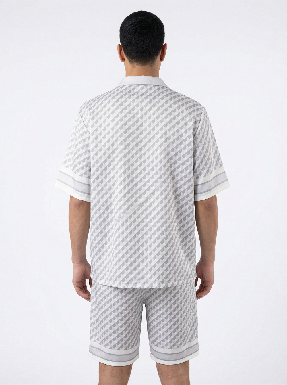 Ensemble Homme Motif Géométrique Premium - GRIS