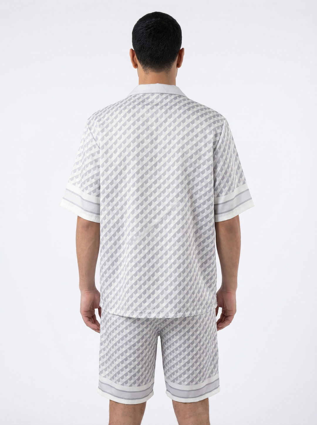 Ensemble Homme Motif Géométrique Premium - GRIS