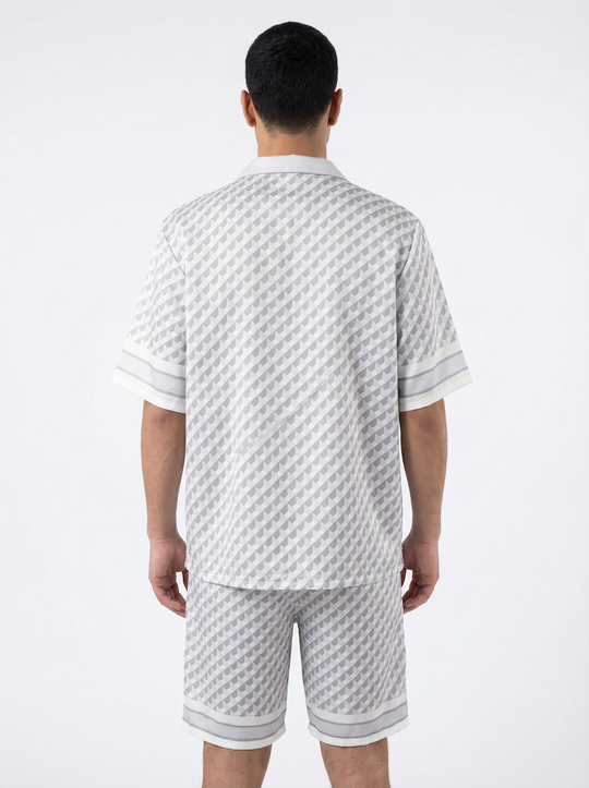 Ensemble Homme Motif Géométrique Premium - GRIS