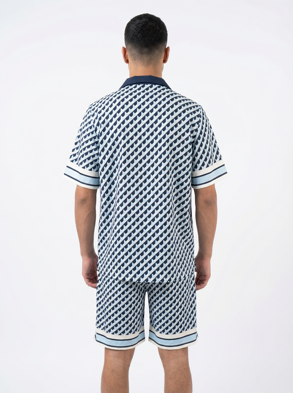 Ensemble Homme Motif Géométrique Premium - bleu marine