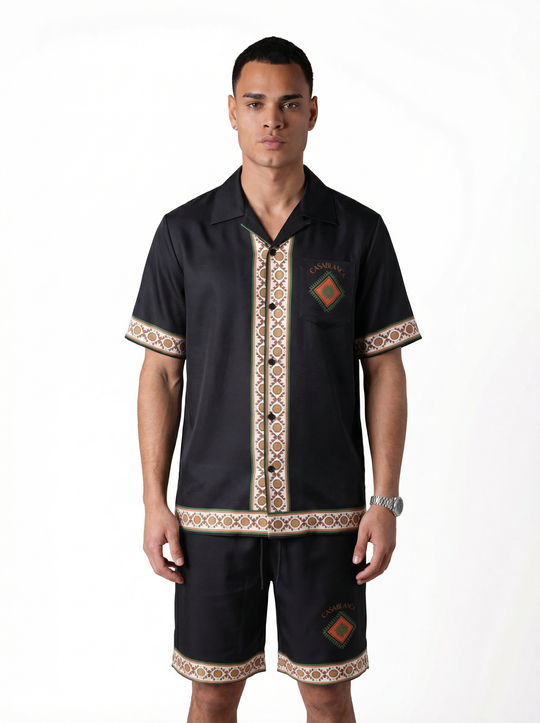 Ensemble Homme Casablanca Motif Marocain - noir