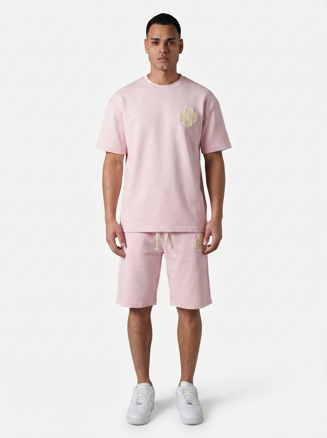 Ensemble T-shirt & Short Trèfle - Rose