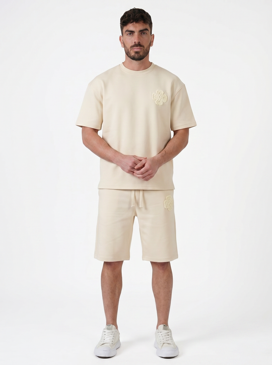 Ensemble T-shirt & Short Trèfle - Beige