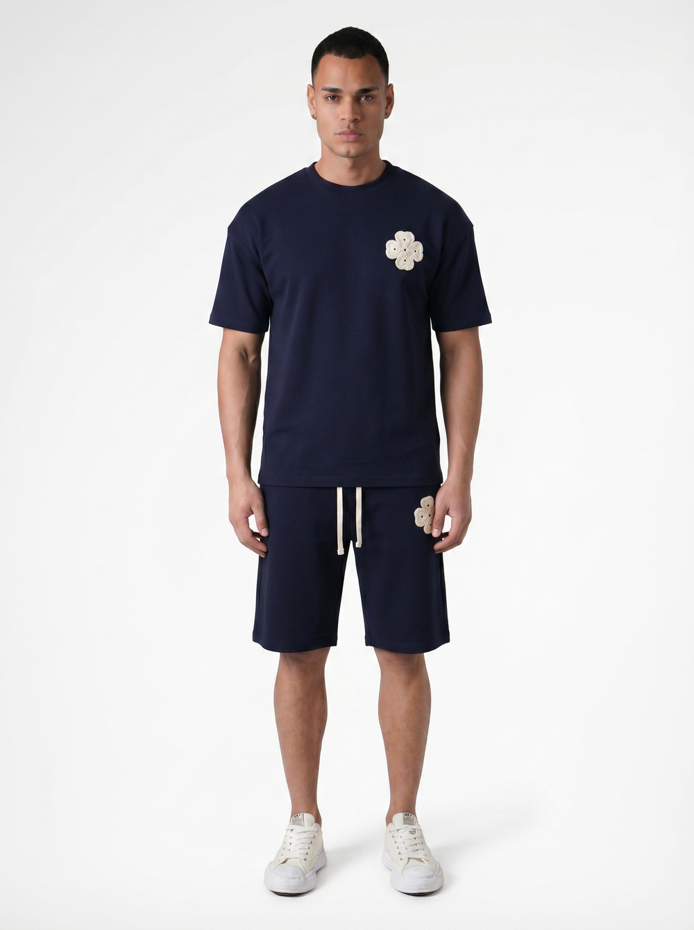 Ensemble T-shirt & Short Trèfle - Bleu Marine