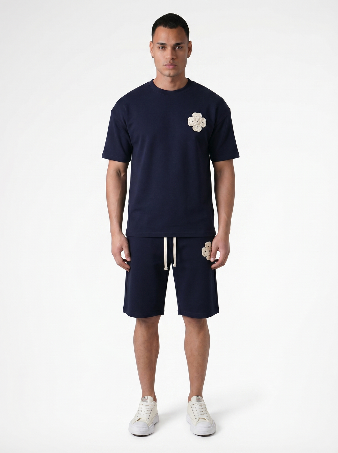 Ensemble T-shirt & Short Trèfle - Bleu Marine
