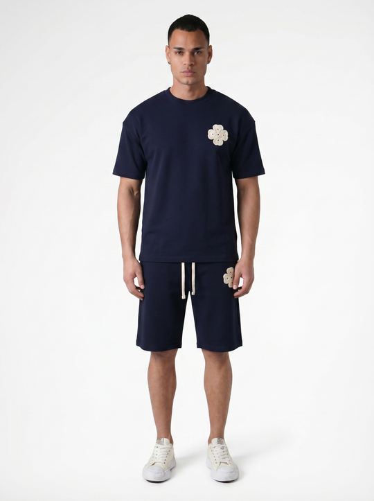 Ensemble T-shirt & Short Trèfle - Bleu Marine