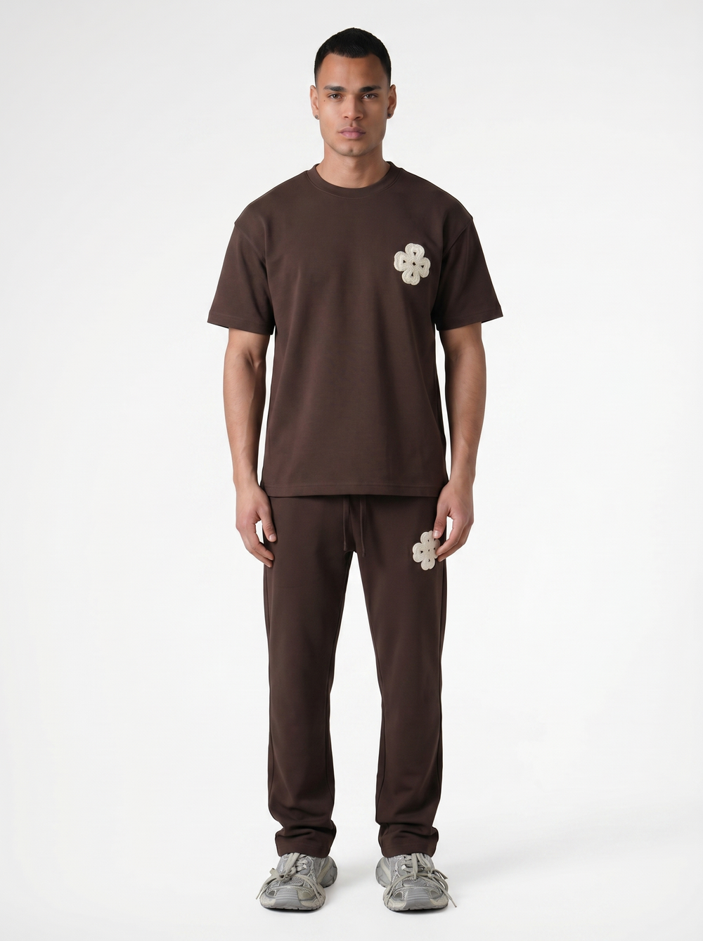 Ensemble T-shirt & Pantalon Trèfle - Marron
