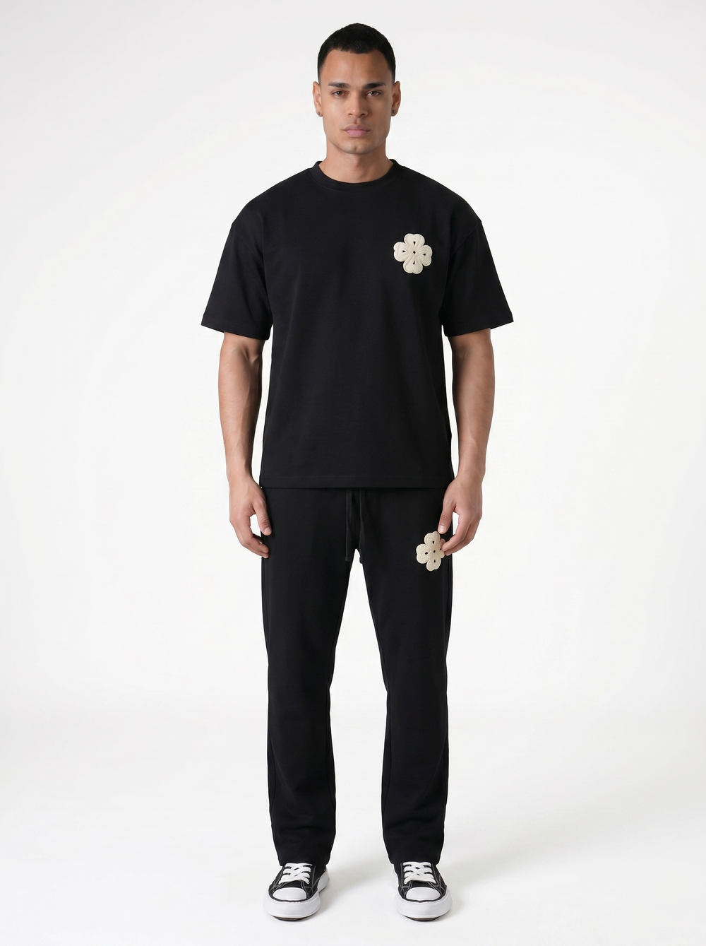 Ensemble T-shirt & Pantalon Trèfle - Noir