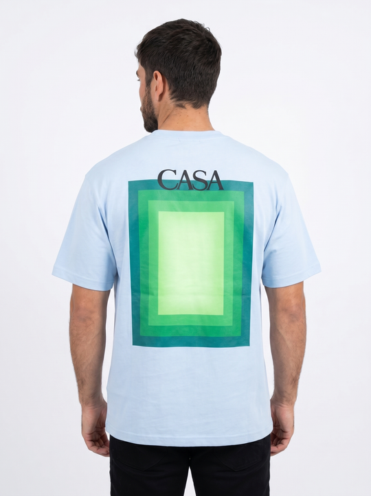 T-shirt CASA Cadre - Bleu