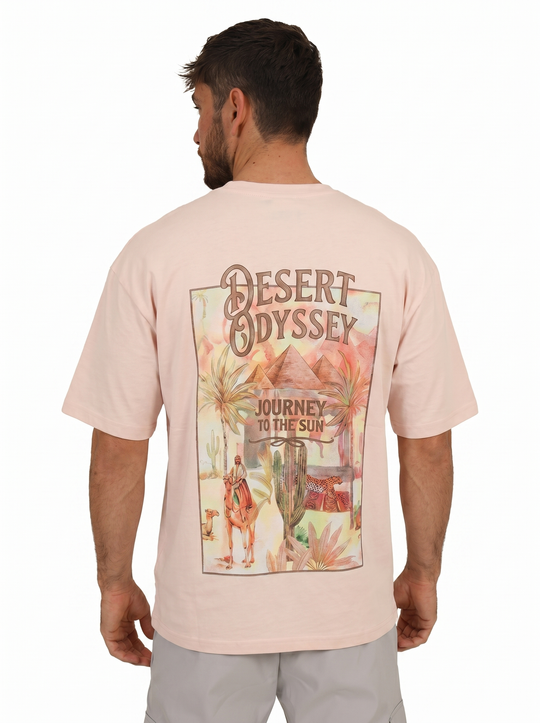 T-shirt Desert Odyssey Oversize - Rose