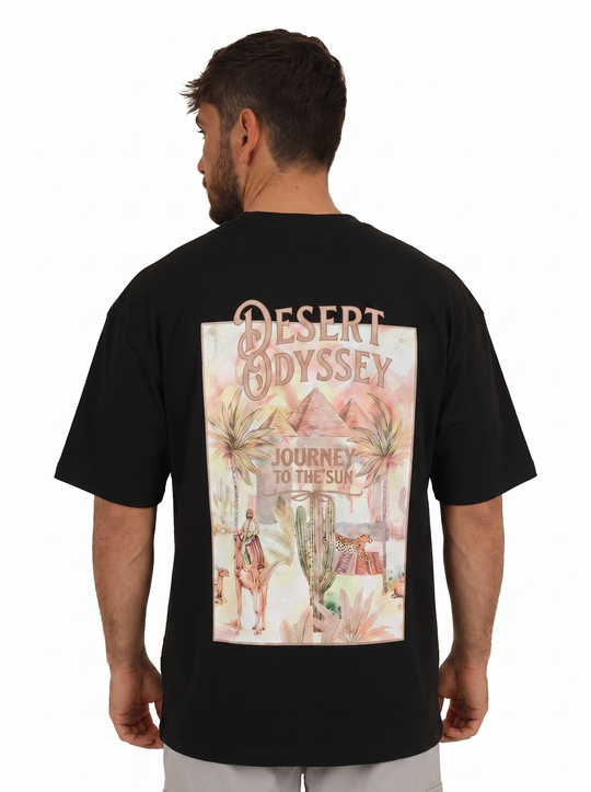 T-shirt Desert Odyssey Oversize - Noir