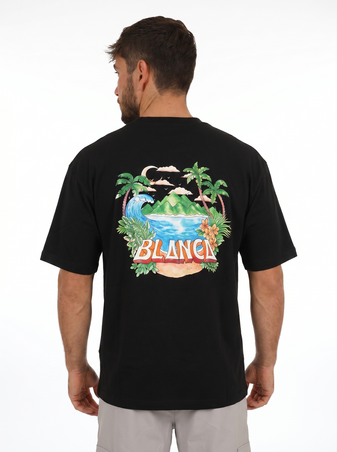T-shirt BLANCA Tropical Escape - Noir