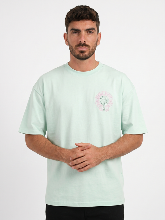T-shirt Chrome Cross Oversize - Vert