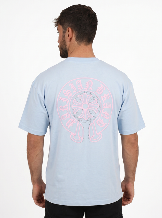 T-shirt Chrome Cross Oversize - Bleu