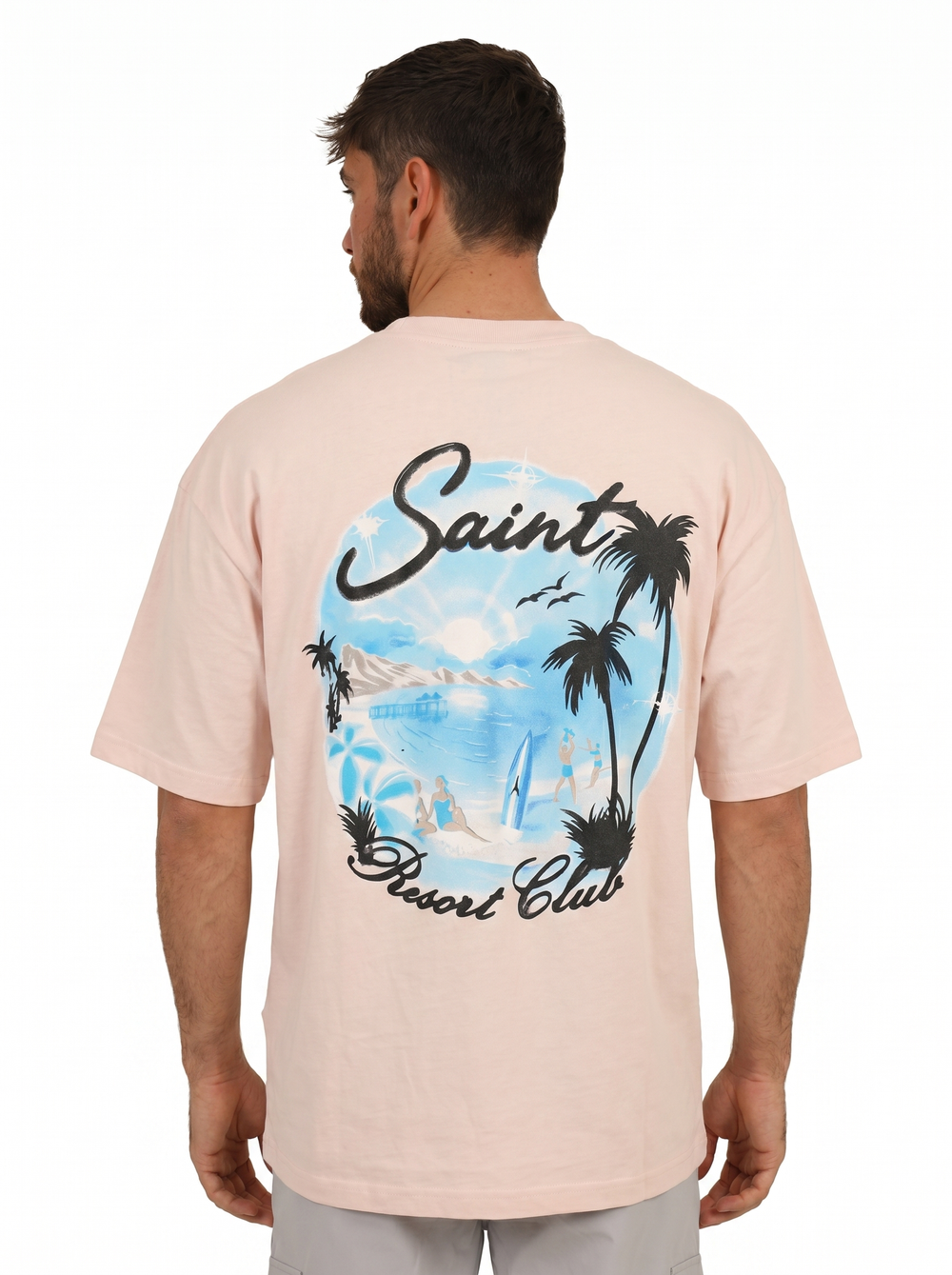 T-shirt SAINT Resort Club Oversize - Rose