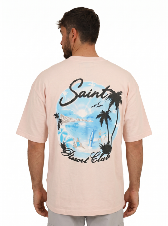 T-shirt SAINT Resort Club Oversize - Rose